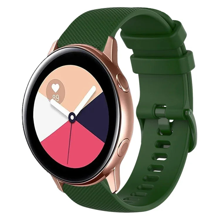 Bracelet de montre en silicone à carreaux de 20 mm, pour Samsung Galaxy Watch4 44 mm, pour Samsung Galaxy Watch4 Classic 46 mm, pour Samsung Galaxy Watch4 Classic 42 mm, pour Samsung Galaxy Watch Active 2