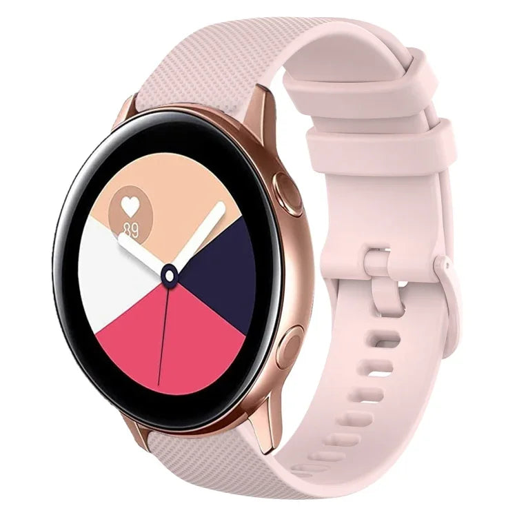 Bracelet de montre en silicone à carreaux de 20 mm, pour Samsung Galaxy Watch4 44 mm, pour Samsung Galaxy Watch4 Classic 46 mm, pour Samsung Galaxy Watch4 Classic 42 mm, pour Samsung Galaxy Watch Active 2