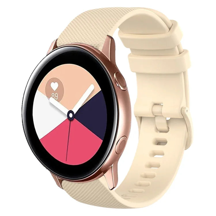 Bracelet de montre en silicone à carreaux de 20 mm, pour Samsung Galaxy Watch4 44 mm, pour Samsung Galaxy Watch4 Classic 46 mm, pour Samsung Galaxy Watch4 Classic 42 mm, pour Samsung Galaxy Watch Active 2