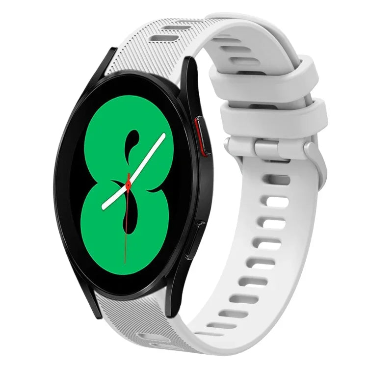 Bracelet de montre en silicone à motif sergé uni de 20 mm, pour Samsung Galaxy Watch4 44 mm, pour Samsung Galaxy Watch4 Classic 46 mm, pour Samsung Galaxy Watch4 Classic 42 mm, pour Samsung Galaxy Watch Active 2