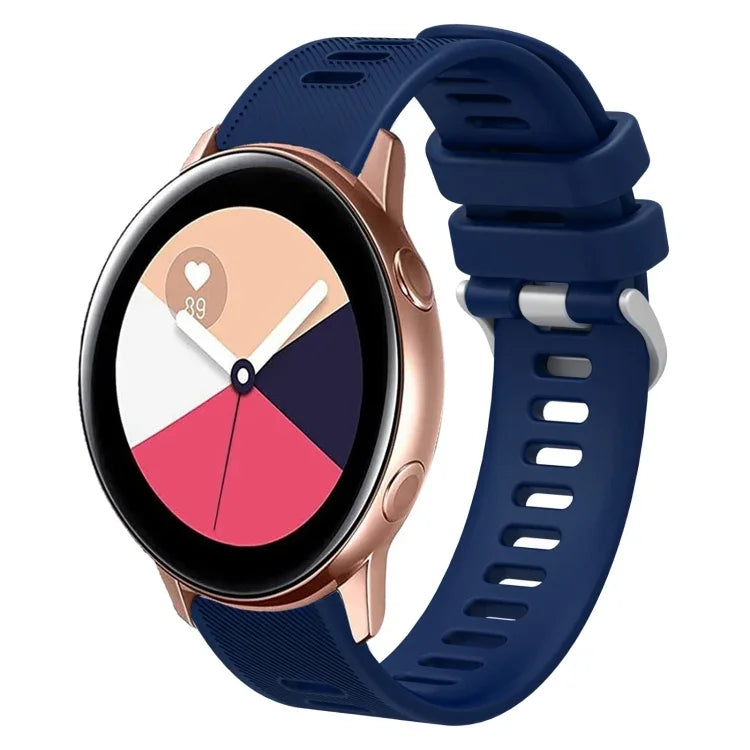 20mm Twill Solid Color Silicone Watch Band, For Samsung Galaxy Watch4 44mm, For Samsung Galaxy Watch4 Classic 46mm, For Samsung Galaxy Watch4 Classic 42mm, For Samsung Galaxy Watch Active 2