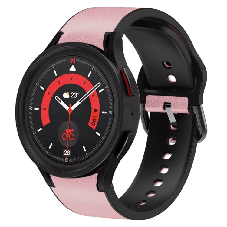 Bracelet de montre en cuir adhésif en silicone 20 mm, pour Samsung Galaxy Watch 5 40mm, pour Samsung Galaxy Watch 5 44mm, pour Samsung Galaxy Watch 5 Pro 45mm, pour Samsung Galaxy Watch 4 40mm, pour Samsung Galaxy Watch 4 44mm