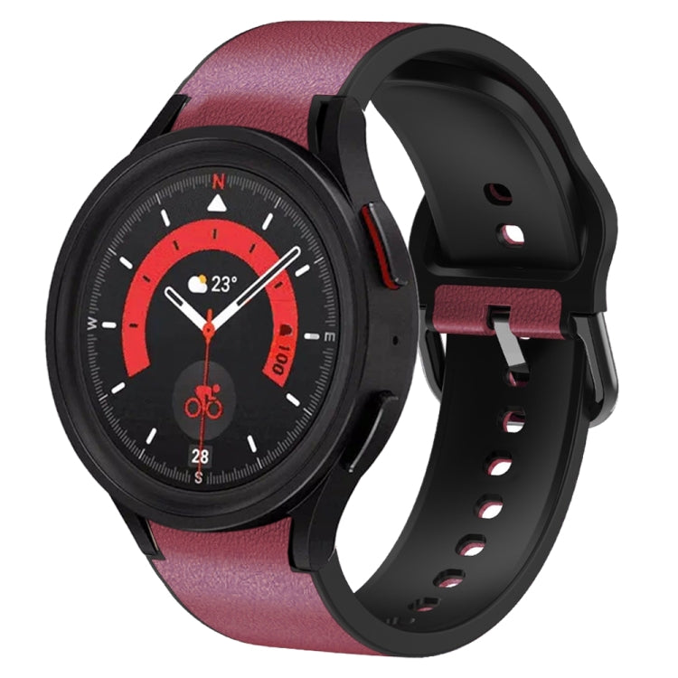 Bracelet de montre en cuir adhésif en silicone 20 mm, pour Samsung Galaxy Watch 5 40mm, pour Samsung Galaxy Watch 5 44mm, pour Samsung Galaxy Watch 5 Pro 45mm, pour Samsung Galaxy Watch 4 40mm, pour Samsung Galaxy Watch 4 44mm