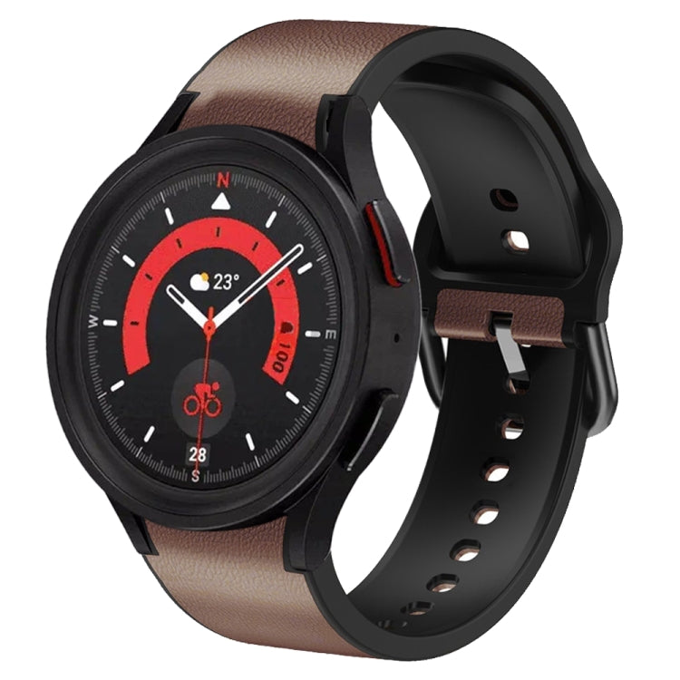 Bracelet de montre en cuir adhésif en silicone 20 mm, pour Samsung Galaxy Watch 5 40mm, pour Samsung Galaxy Watch 5 44mm, pour Samsung Galaxy Watch 5 Pro 45mm, pour Samsung Galaxy Watch 4 40mm, pour Samsung Galaxy Watch 4 44mm