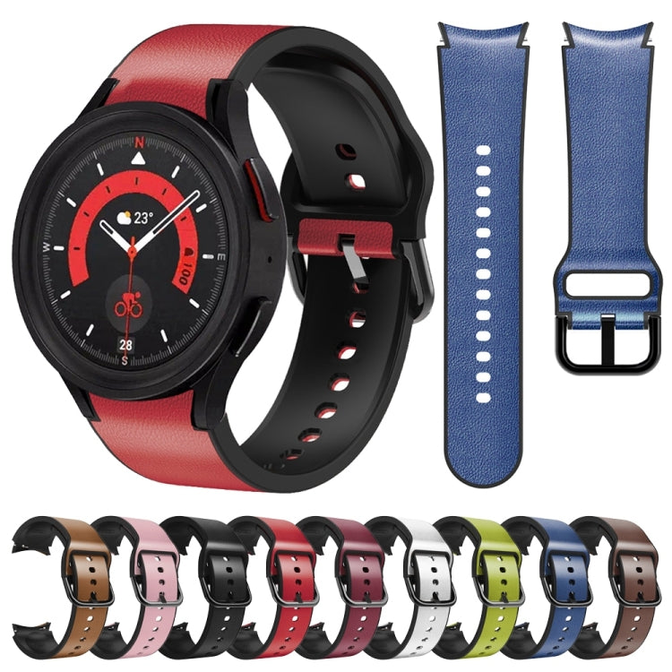 Bracelet de montre en cuir adhésif en silicone 20 mm, pour Samsung Galaxy Watch 5 40mm, pour Samsung Galaxy Watch 5 44mm, pour Samsung Galaxy Watch 5 Pro 45mm, pour Samsung Galaxy Watch 4 40mm, pour Samsung Galaxy Watch 4 44mm