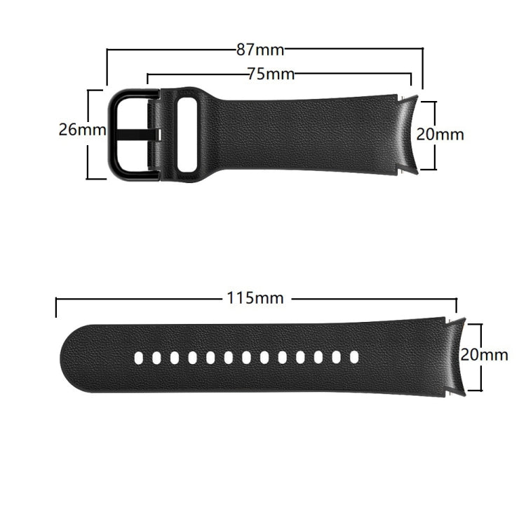 Bracelet de montre en cuir adhésif en silicone 20 mm, pour Samsung Galaxy Watch 5 40mm, pour Samsung Galaxy Watch 5 44mm, pour Samsung Galaxy Watch 5 Pro 45mm, pour Samsung Galaxy Watch 4 40mm, pour Samsung Galaxy Watch 4 44mm