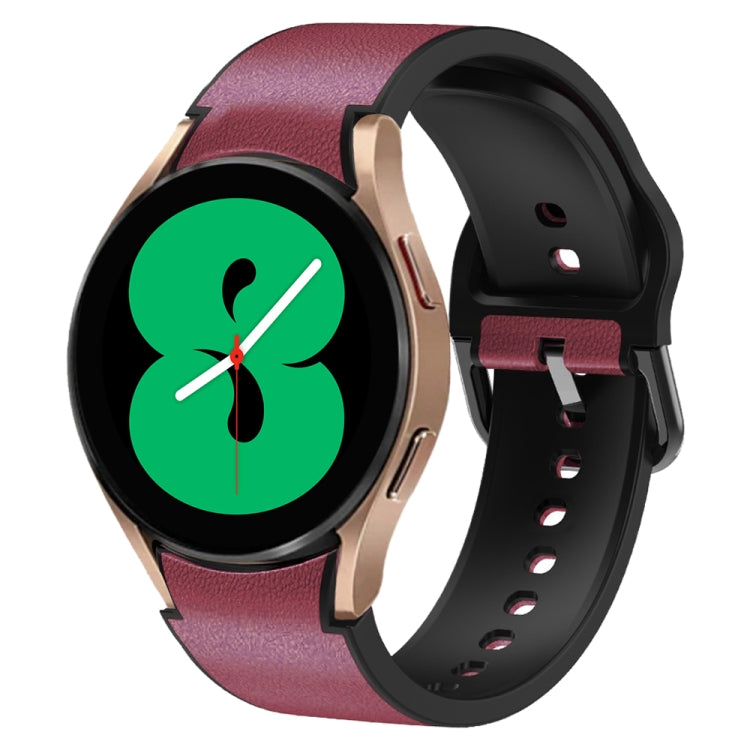 Bracelet de montre en cuir adhésif en silicone 20 mm, pour Samsung Galaxy Watch 5 40mm, pour Samsung Galaxy Watch 5 44mm, pour Samsung Galaxy Watch 5 Pro 45mm, pour Samsung Galaxy Watch 4 40mm, pour Samsung Galaxy Watch 4 44mm