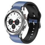 20mm Silicone Adhesive Leather Watch Band, For Samsung Galaxy Watch 4 Classic 46mm, For Samsung Galaxy Watch 4 Classic 42mm, For Samsung Galaxy Watch Active 2