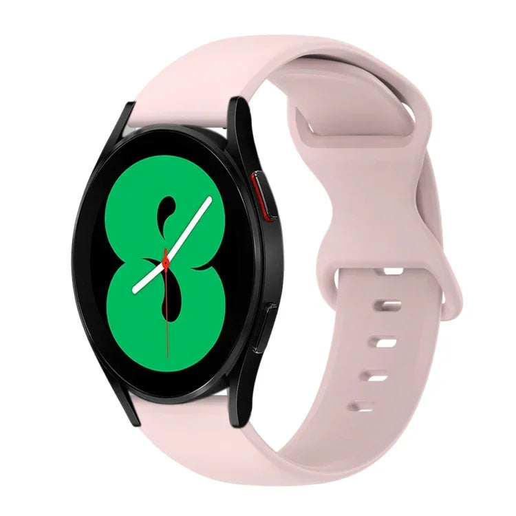 Bracelet de montre en silicone de couleur unie avec boucle papillon 20 mm, pour Samsung Galaxy Watch 4 44 mm, pour Samsung Galaxy Watch 4 Classic 46 mm, pour Samsung Galaxy Watch 4 Classic 42 mm, pour Samsung Galaxy Watch Active 2