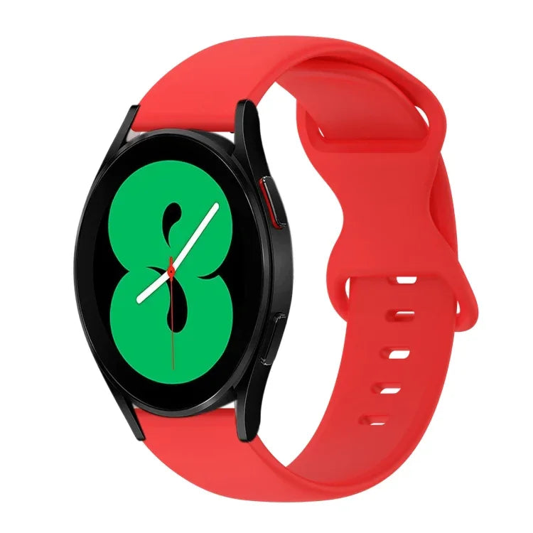 Bracelet de montre en silicone de couleur unie avec boucle papillon 20 mm, pour Samsung Galaxy Watch 4 44 mm, pour Samsung Galaxy Watch 4 Classic 46 mm, pour Samsung Galaxy Watch 4 Classic 42 mm, pour Samsung Galaxy Watch Active 2