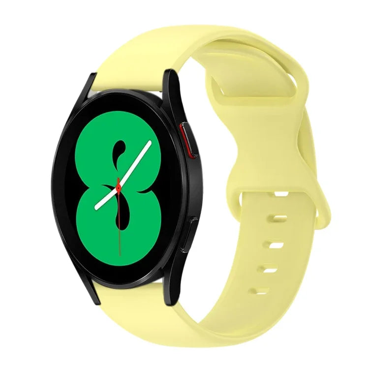 Bracelet de montre en silicone de couleur unie avec boucle papillon 20 mm, pour Samsung Galaxy Watch 4 44 mm, pour Samsung Galaxy Watch 4 Classic 46 mm, pour Samsung Galaxy Watch 4 Classic 42 mm, pour Samsung Galaxy Watch Active 2