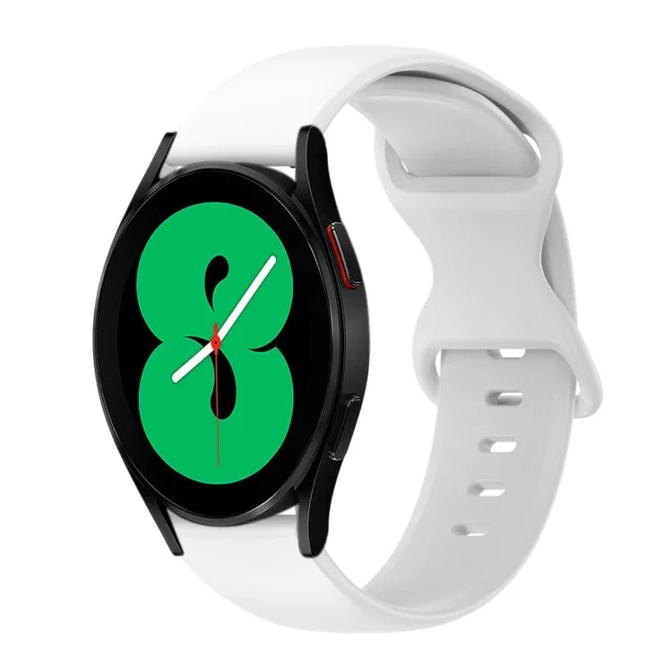 Bracelet de montre en silicone de couleur unie avec boucle papillon 20 mm, pour Samsung Galaxy Watch 4 44 mm, pour Samsung Galaxy Watch 4 Classic 46 mm, pour Samsung Galaxy Watch 4 Classic 42 mm, pour Samsung Galaxy Watch Active 2