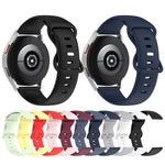 Bracelet de montre en silicone de couleur unie avec boucle papillon 20 mm, pour Samsung Galaxy Watch 4 44 mm, pour Samsung Galaxy Watch 4 Classic 46 mm, pour Samsung Galaxy Watch 4 Classic 42 mm, pour Samsung Galaxy Watch Active 2
