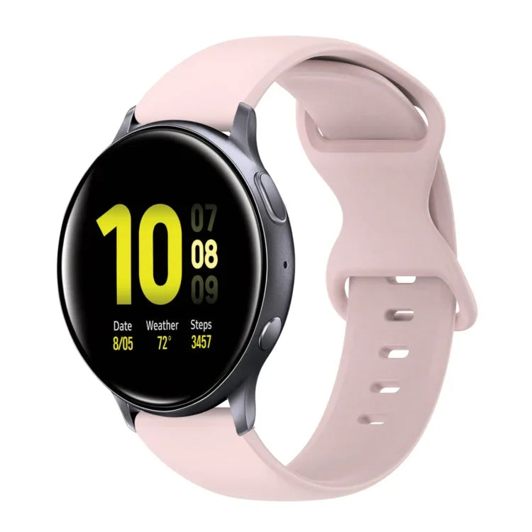 Bracelet de montre en silicone de couleur unie avec boucle papillon 20 mm, pour Samsung Galaxy Watch 4 44 mm, pour Samsung Galaxy Watch 4 Classic 46 mm, pour Samsung Galaxy Watch 4 Classic 42 mm, pour Samsung Galaxy Watch Active 2