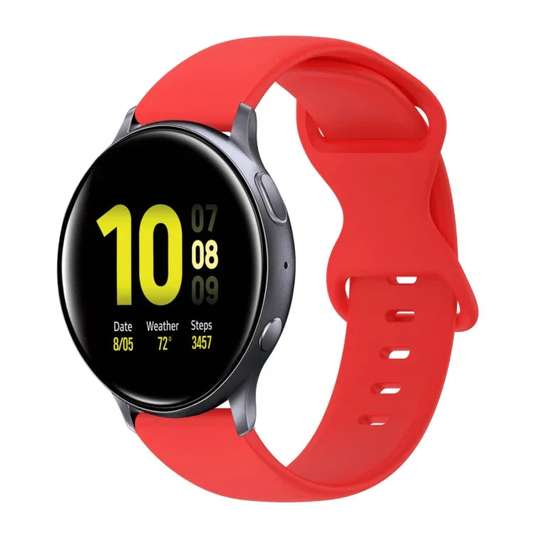 Bracelet de montre en silicone de couleur unie avec boucle papillon 20 mm, pour Samsung Galaxy Watch 4 44 mm, pour Samsung Galaxy Watch 4 Classic 46 mm, pour Samsung Galaxy Watch 4 Classic 42 mm, pour Samsung Galaxy Watch Active 2