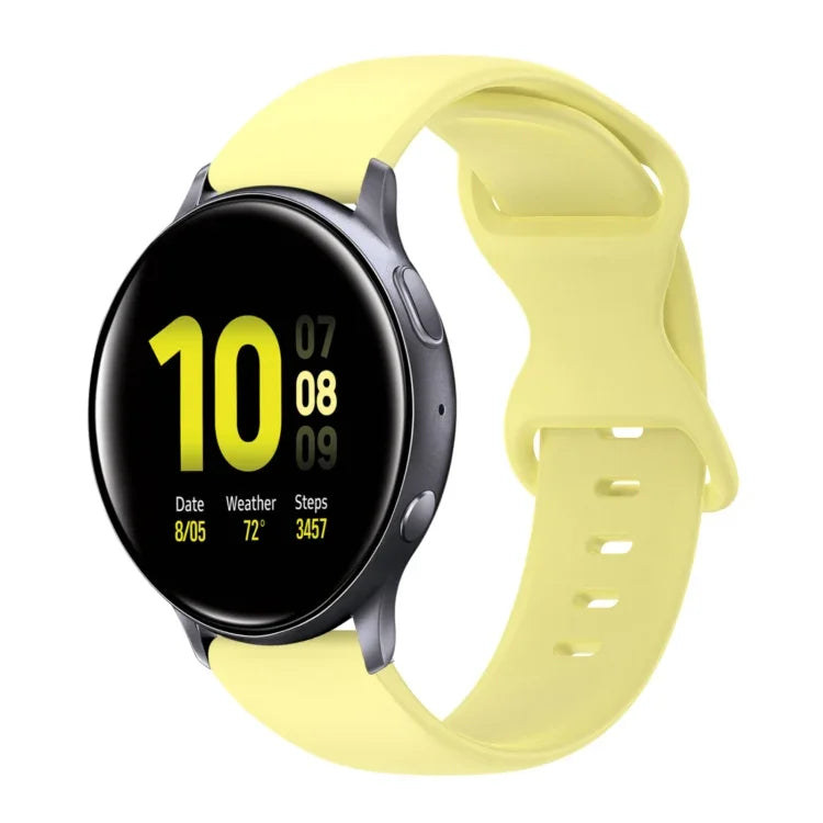 Bracelet de montre en silicone de couleur unie avec boucle papillon 20 mm, pour Samsung Galaxy Watch 4 44 mm, pour Samsung Galaxy Watch 4 Classic 46 mm, pour Samsung Galaxy Watch 4 Classic 42 mm, pour Samsung Galaxy Watch Active 2