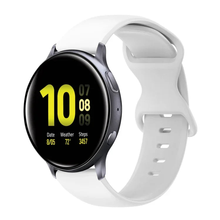Bracelet de montre en silicone de couleur unie avec boucle papillon 20 mm, pour Samsung Galaxy Watch 4 44 mm, pour Samsung Galaxy Watch 4 Classic 46 mm, pour Samsung Galaxy Watch 4 Classic 42 mm, pour Samsung Galaxy Watch Active 2