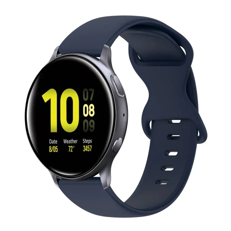 Bracelet de montre en silicone de couleur unie avec boucle papillon 20 mm, pour Samsung Galaxy Watch 4 44 mm, pour Samsung Galaxy Watch 4 Classic 46 mm, pour Samsung Galaxy Watch 4 Classic 42 mm, pour Samsung Galaxy Watch Active 2
