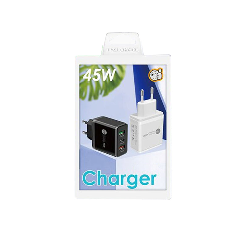 Chargeur rapide multi-ports 45W PD3.0 + 2 x QC3.0 USB, prise EU, prise EU