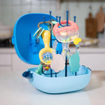 MoFun 2029A ensemble 2 en 1 hochet et anneau de dentition pour bébé 6 pièces avec boîte de rangement baleine, 2029A