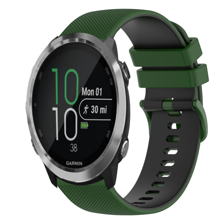 20mm Checkered Two-Color Silicone Watch Band, For Garmin Forerunner 645 Music