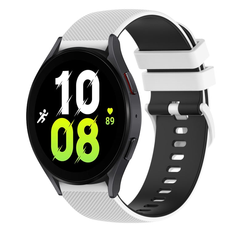 Bracelet de montre en silicone bicolore à carreaux 20 mm, Pour Samsung Galaxy Watch5 40 mm, Pour Samsung Galaxy Watch4 Classic 42 mm, Pour Samsung Galaxy Watch4 Classic 46 mm, Pour Samsung Galaxy Watch3 41 mm