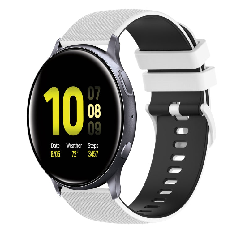 Bracelet de montre en silicone à carreaux bicolores de 20 mm, pour Samsung Galaxy Watch Active2 40 mm, pour Samsung Galaxy Watch Active2 44 mm, pour Samsung Galaxy Watch Active 40 mm, pour Samsung Galaxy Watch 42 mm