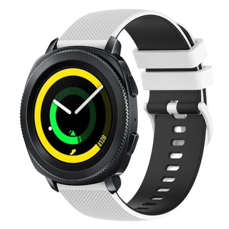 Bracelet de montre en silicone à carreaux bicolore de 20 mm, pour Samsung Gear Sport, pour Samsung Gear S2 Classic