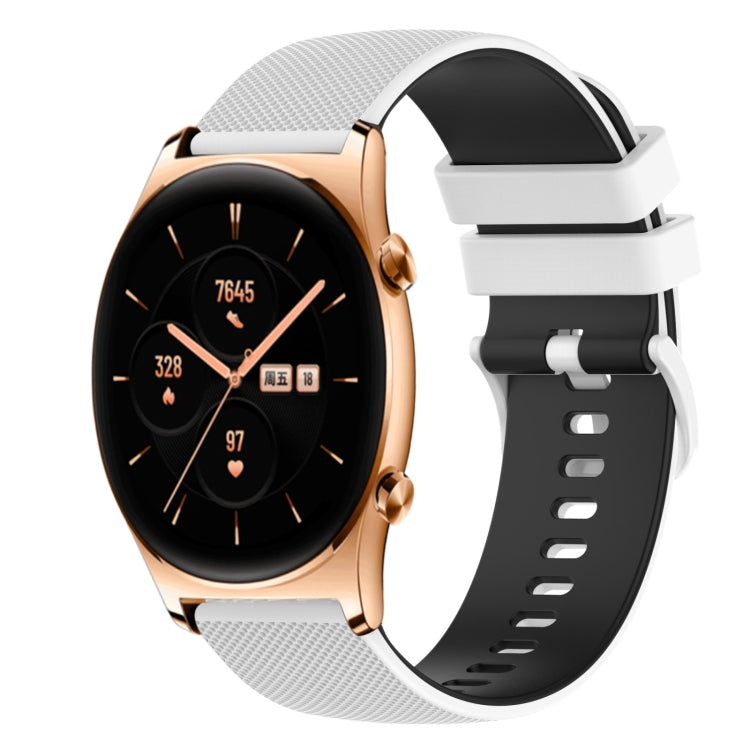 22mm Checkered Two-Color Silicone Watch Band, For Honor Watch GS 3, For Honor Watch GS Pro, For Honor Magic Watch 2 46mm, For Honor Watch Dream