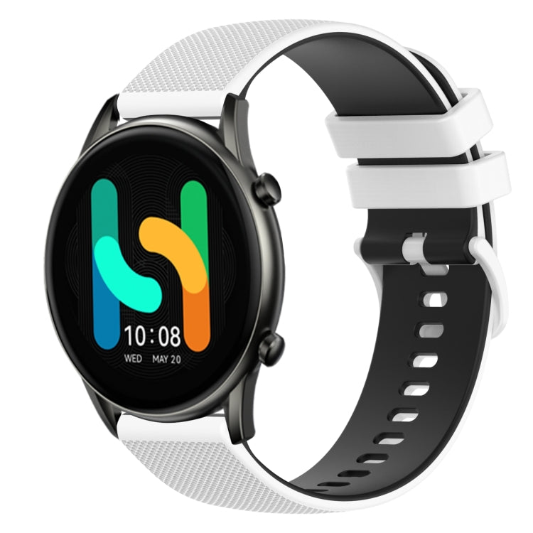 22mm Checkered Two-Color Silicone Watch Band, For  Xiaomi Haylou RT2 LS10, For Xiaomi Haylou RS4 LS12, For Xiaomi Haylou GST LS09B, For Xiaomi Haylou RT LS05S