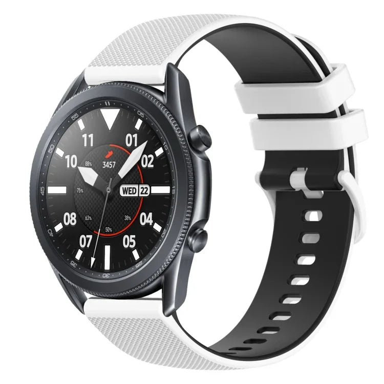 Bracelet de montre en silicone bicolore à carreaux de 22 mm, pour Samsung Galaxy Watch3 45 mm, pour Samsung Galaxy Watch 46 mm, pour Samsung Gear S3 Classic, pour Samsung Gear S3 Frontier