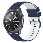 Bracelet de montre en silicone bicolore à carreaux de 22 mm, pour Samsung Galaxy Watch3 45 mm, pour Samsung Galaxy Watch 46 mm, pour Samsung Gear S3 Classic, pour Samsung Gear S3 Frontier