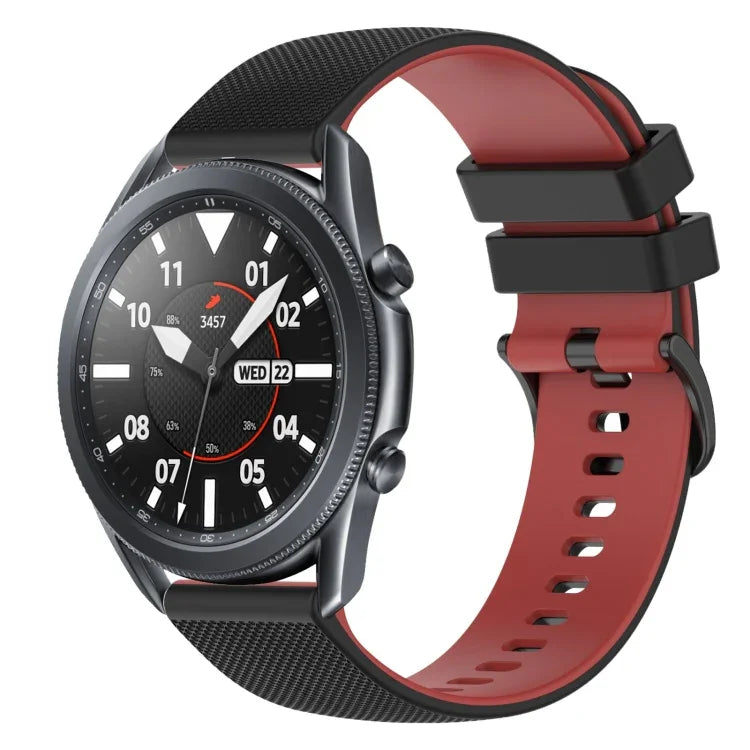 Bracelet de montre en silicone bicolore à carreaux de 22 mm, pour Samsung Galaxy Watch3 45 mm, pour Samsung Galaxy Watch 46 mm, pour Samsung Gear S3 Classic, pour Samsung Gear S3 Frontier