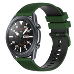 Bracelet de montre en silicone bicolore à carreaux de 22 mm, pour Samsung Galaxy Watch3 45 mm, pour Samsung Galaxy Watch 46 mm, pour Samsung Gear S3 Classic, pour Samsung Gear S3 Frontier