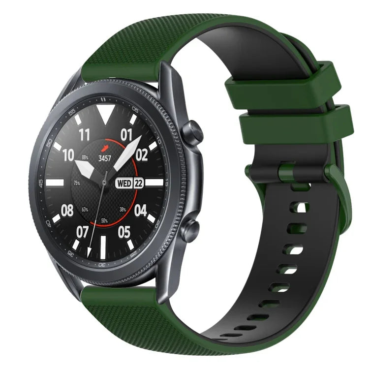 Bracelet de montre en silicone bicolore à carreaux de 22 mm, pour Samsung Galaxy Watch3 45 mm, pour Samsung Galaxy Watch 46 mm, pour Samsung Gear S3 Classic, pour Samsung Gear S3 Frontier