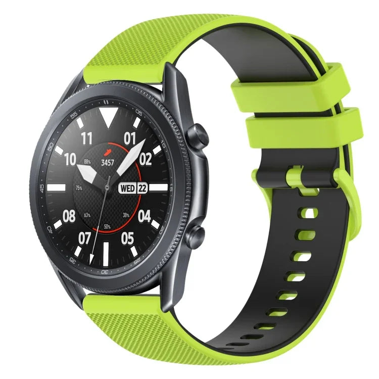 Bracelet de montre en silicone bicolore à carreaux de 22 mm, pour Samsung Galaxy Watch3 45 mm, pour Samsung Galaxy Watch 46 mm, pour Samsung Gear S3 Classic, pour Samsung Gear S3 Frontier