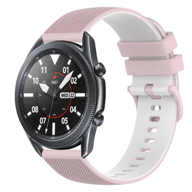 Bracelet de montre en silicone bicolore à carreaux de 22 mm, pour Samsung Galaxy Watch3 45 mm, pour Samsung Galaxy Watch 46 mm, pour Samsung Gear S3 Classic, pour Samsung Gear S3 Frontier