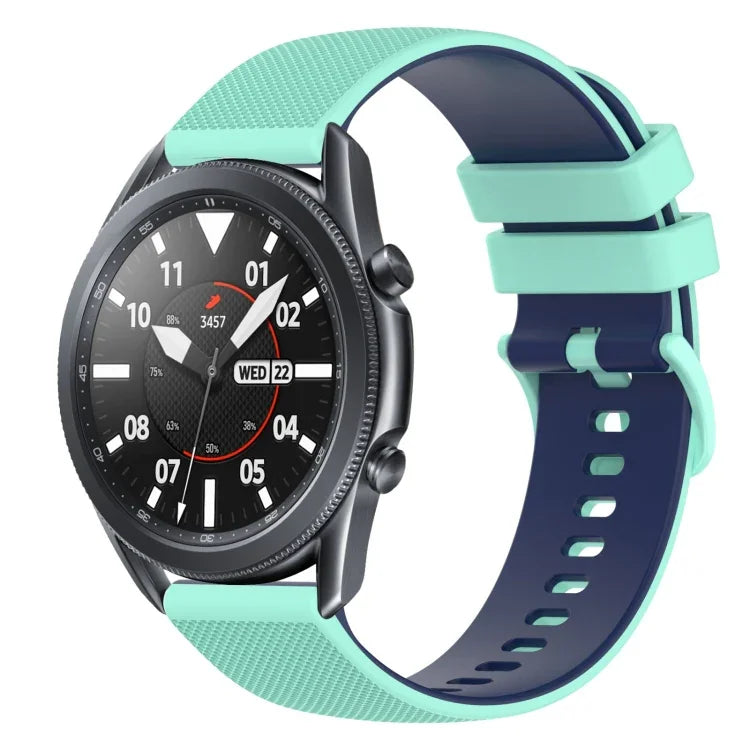Bracelet de montre en silicone bicolore à carreaux de 22 mm, pour Samsung Galaxy Watch3 45 mm, pour Samsung Galaxy Watch 46 mm, pour Samsung Gear S3 Classic, pour Samsung Gear S3 Frontier