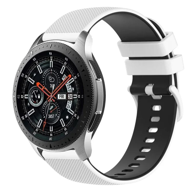 Bracelet de montre en silicone bicolore à carreaux de 22 mm, pour Samsung Galaxy Watch3 45 mm, pour Samsung Galaxy Watch 46 mm, pour Samsung Gear S3 Classic, pour Samsung Gear S3 Frontier