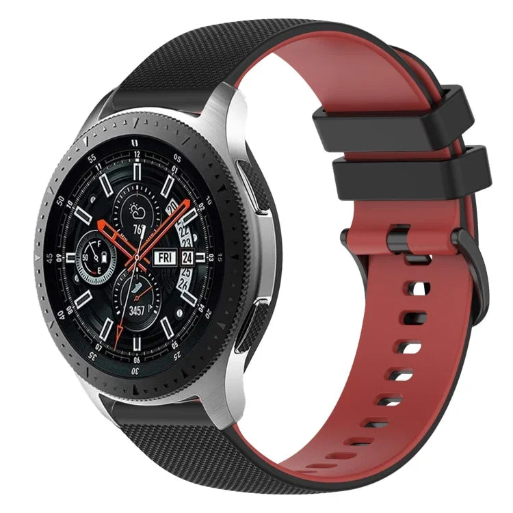 Bracelet de montre en silicone bicolore à carreaux de 22 mm, pour Samsung Galaxy Watch3 45 mm, pour Samsung Galaxy Watch 46 mm, pour Samsung Gear S3 Classic, pour Samsung Gear S3 Frontier