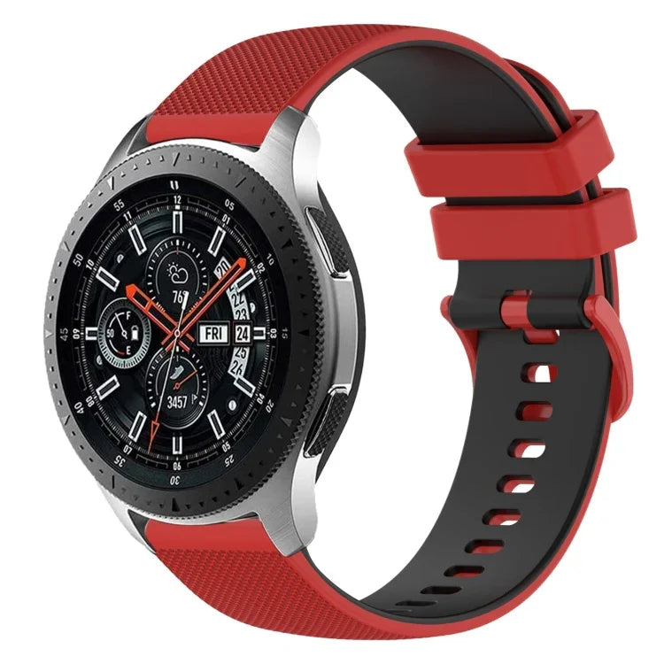 Bracelet de montre en silicone bicolore à carreaux de 22 mm, pour Samsung Galaxy Watch3 45 mm, pour Samsung Galaxy Watch 46 mm, pour Samsung Gear S3 Classic, pour Samsung Gear S3 Frontier