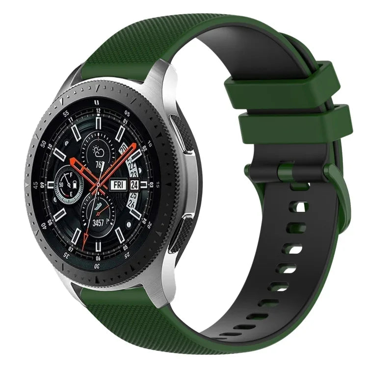 Bracelet de montre en silicone bicolore à carreaux de 22 mm, pour Samsung Galaxy Watch3 45 mm, pour Samsung Galaxy Watch 46 mm, pour Samsung Gear S3 Classic, pour Samsung Gear S3 Frontier