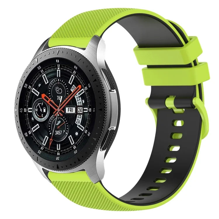 Bracelet de montre en silicone bicolore à carreaux de 22 mm, pour Samsung Galaxy Watch3 45 mm, pour Samsung Galaxy Watch 46 mm, pour Samsung Gear S3 Classic, pour Samsung Gear S3 Frontier