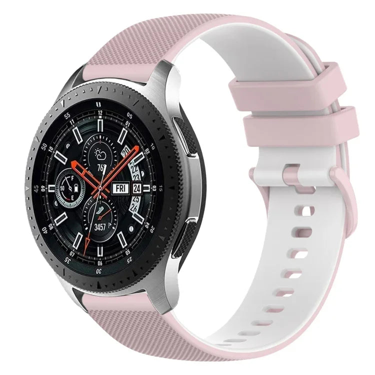 Bracelet de montre en silicone bicolore à carreaux de 22 mm, pour Samsung Galaxy Watch3 45 mm, pour Samsung Galaxy Watch 46 mm, pour Samsung Gear S3 Classic, pour Samsung Gear S3 Frontier