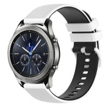 Bracelet de montre en silicone bicolore à carreaux de 22 mm, pour Samsung Galaxy Watch3 45 mm, pour Samsung Galaxy Watch 46 mm, pour Samsung Gear S3 Classic, pour Samsung Gear S3 Frontier