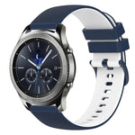 Bracelet de montre en silicone bicolore à carreaux de 22 mm, pour Samsung Galaxy Watch3 45 mm, pour Samsung Galaxy Watch 46 mm, pour Samsung Gear S3 Classic, pour Samsung Gear S3 Frontier