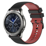 Bracelet de montre en silicone bicolore à carreaux de 22 mm, pour Samsung Galaxy Watch3 45 mm, pour Samsung Galaxy Watch 46 mm, pour Samsung Gear S3 Classic, pour Samsung Gear S3 Frontier