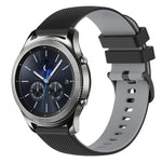 Bracelet de montre en silicone bicolore à carreaux de 22 mm, pour Samsung Galaxy Watch3 45 mm, pour Samsung Galaxy Watch 46 mm, pour Samsung Gear S3 Classic, pour Samsung Gear S3 Frontier