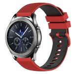 Bracelet de montre en silicone bicolore à carreaux de 22 mm, pour Samsung Galaxy Watch3 45 mm, pour Samsung Galaxy Watch 46 mm, pour Samsung Gear S3 Classic, pour Samsung Gear S3 Frontier