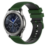 Bracelet de montre en silicone bicolore à carreaux de 22 mm, pour Samsung Galaxy Watch3 45 mm, pour Samsung Galaxy Watch 46 mm, pour Samsung Gear S3 Classic, pour Samsung Gear S3 Frontier
